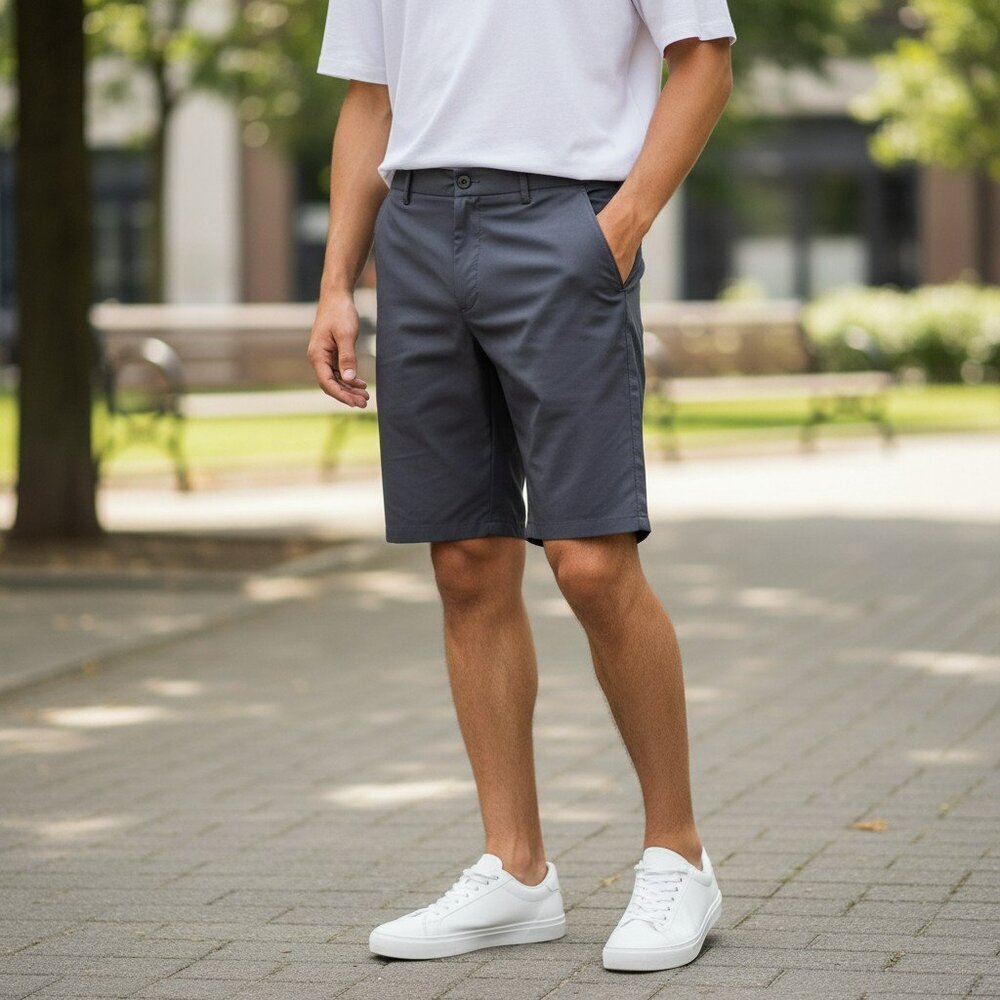 Tek Gear Mens Size 40 x 10 Gray 100% Polyester Pockets Flat Front Golf Shorts